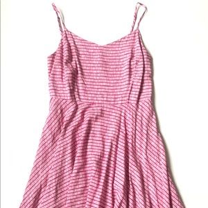 NWOT Fit & Flare Cami Dress Magenta & White Stripe